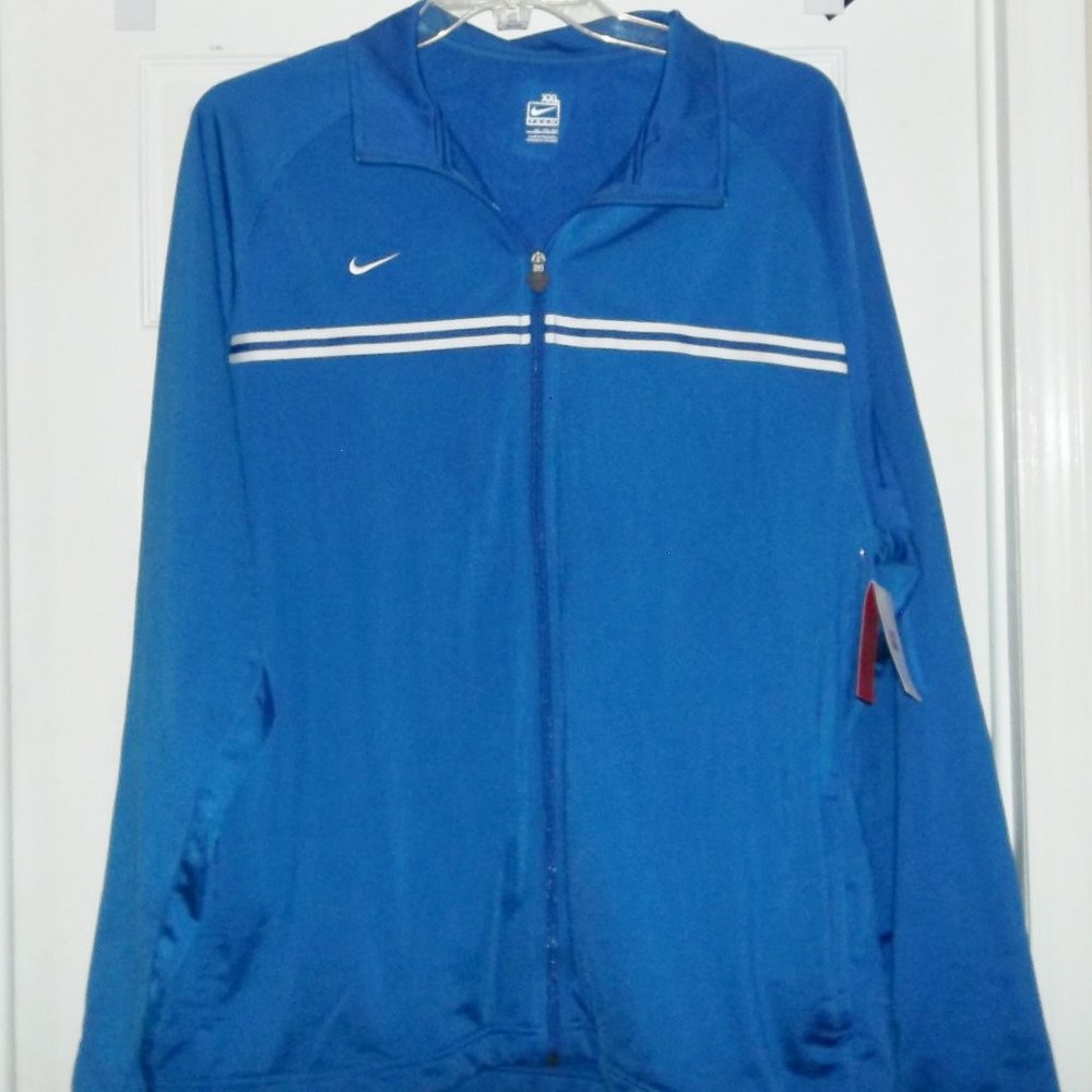 NIKE Full Zip Track Jacket Royal Blue/ White  XXL